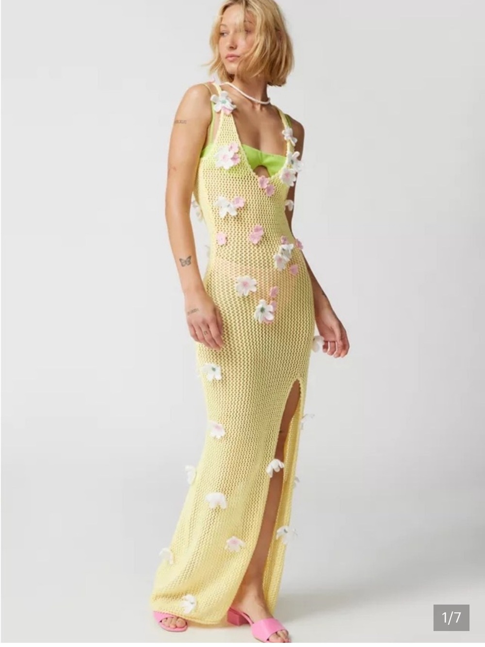 For Love & Lemons Corie Crochet Floral Maxi Dress /
Beach Cover Up Size XL